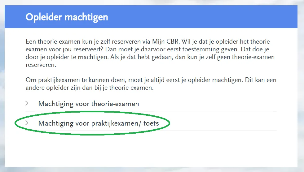CBR Handleiding stap 3